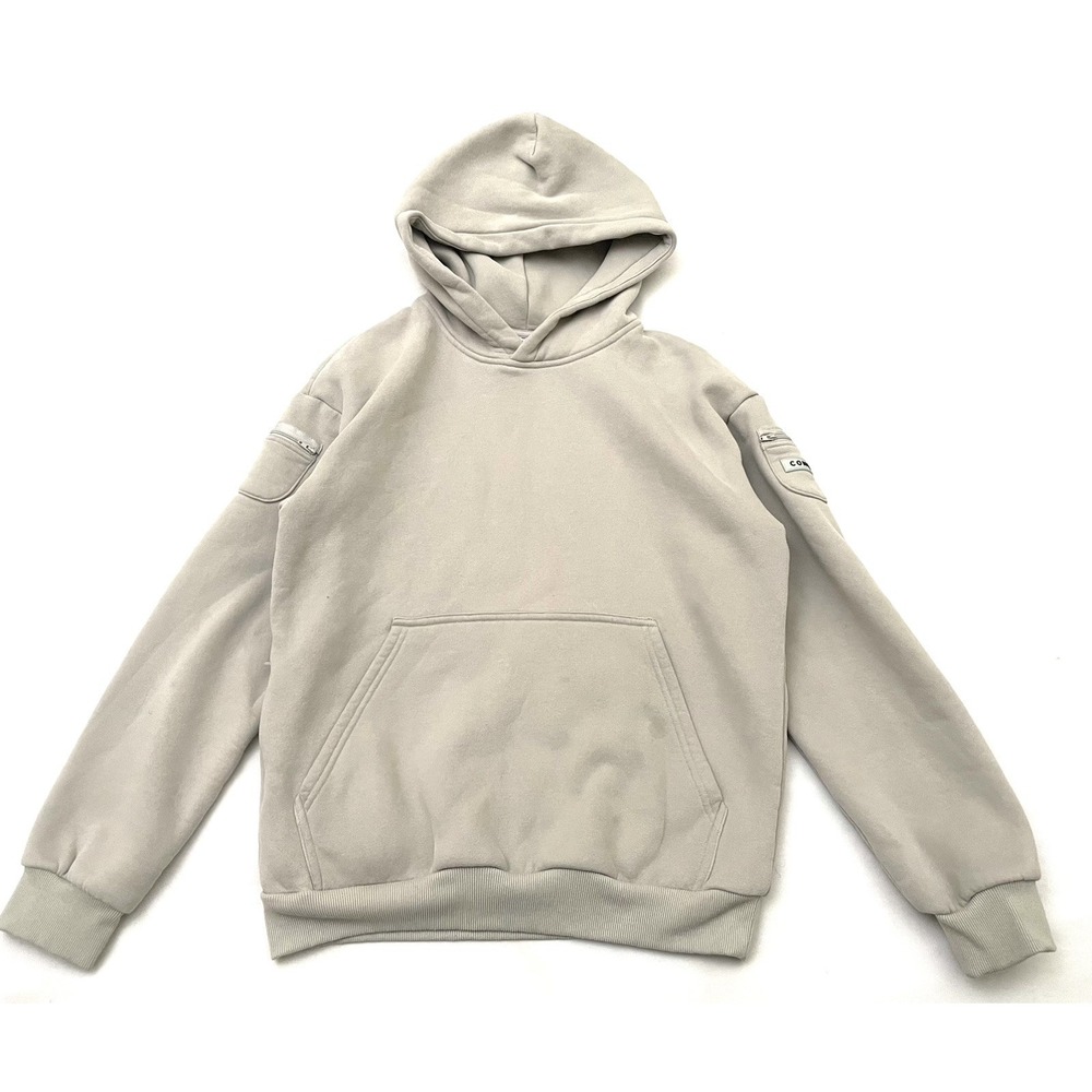 COMFRT Travel Essentials Hoodie Unisex Size Small Stone Gray Zip Pockets